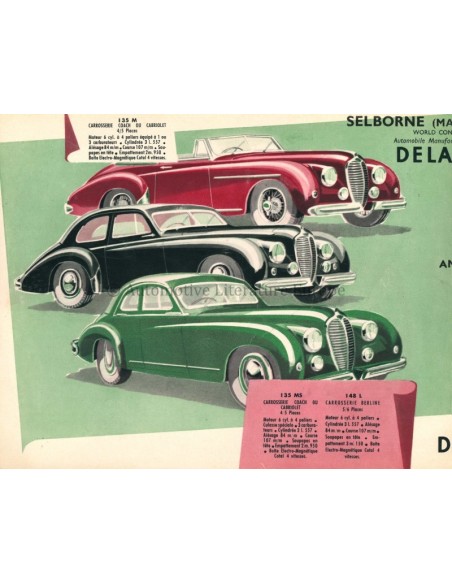 1951 DELAHAYE / DELAGE GFA BROCHURE FRANS