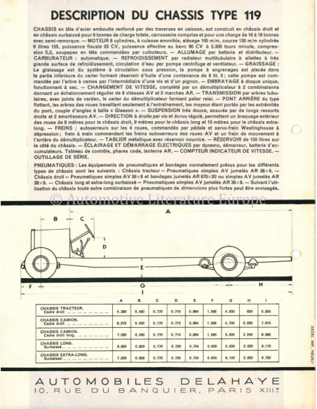 19?? DELAHAYE TYPE 119 BROCHURE FRANZÖSISCH