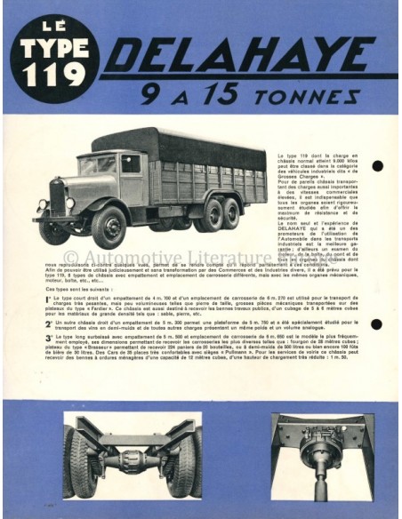 19?? DELAHAYE TYPE 119 BROCHURE FRANZÖSISCH
