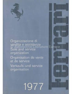 1977 FERRARI SALE & SERVICE ORGANIZATION MANUAL 140/77