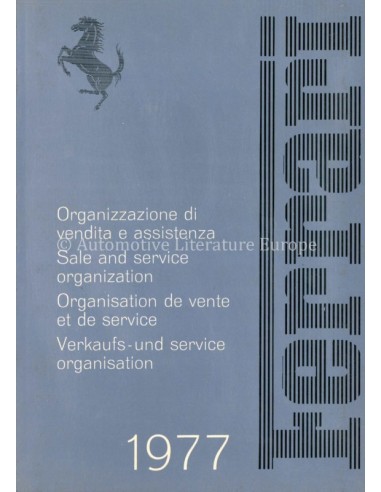 1977 FERRARI VERKAUFS - UND SERVICE ORGANISATION HANDBUCH 140/77