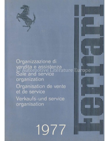1977 FERRARI VERKOOP & SERIVCE ORGANISATIE INSTRUCTIEBOEKJE 140/77
