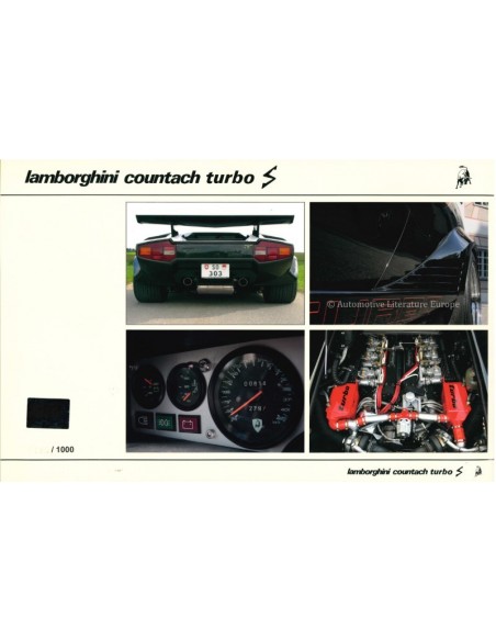 1982 LAMBORGHINI COUNTACH LP500 S BROCHURE