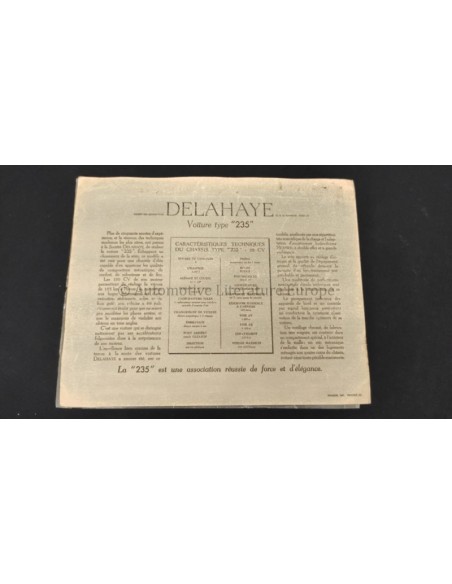 1951 DELAHAYE TYPE 235 BROCHURE FRENCH