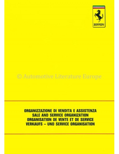 1991 FERRARI VERKOOP & SERIVCE...
