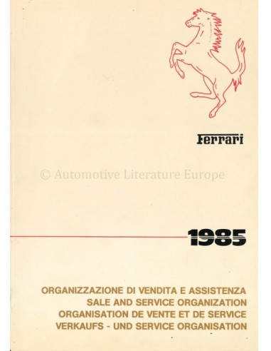 1985 FERRARI VERKOOP & SERIVCE...