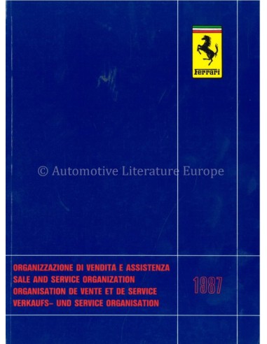 1987 FERRARI VERKOOP & SERVICE...