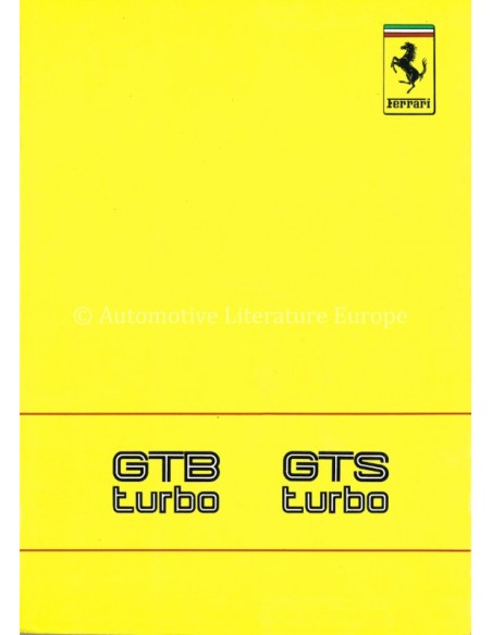 1988 FERRARI TURBO GTB & GTS INSTRUCTIEBOEKJE 494/88