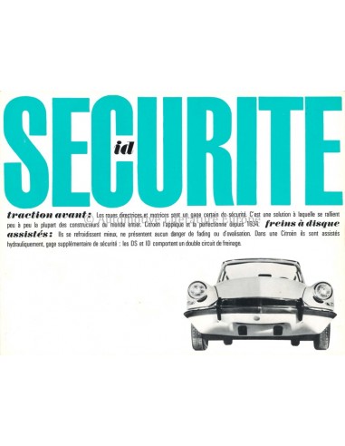 1962 CITROEN DS 19 / ID 19 BROCHURE...