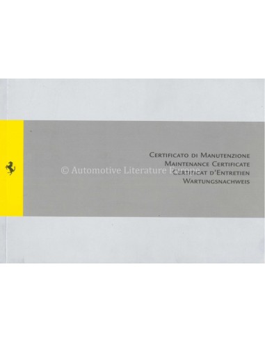 2010 FERRARI GARANTIEKARTE &...