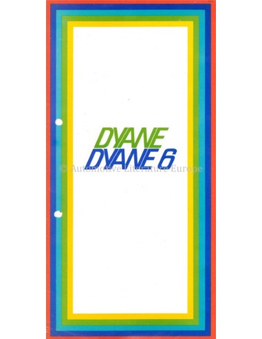 1968 CITROEN DYANE BROCHURE NEDERLANDS