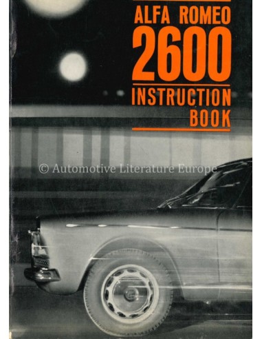 1963 ALFA ROMEO 2600 OWNERS MANUAL ENGLISH