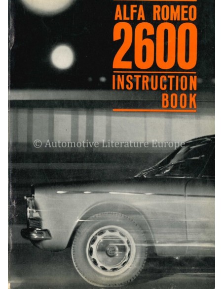 1963 ALFA ROMEO 2600 OWNERS MANUAL ENGLISH