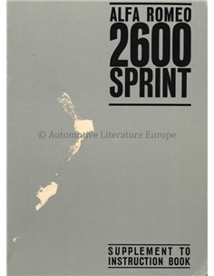 1966 ALFA ROMEO 2600 SPRINT ZUSATZ BETRIEBSANLEITUNG ENGLISCH