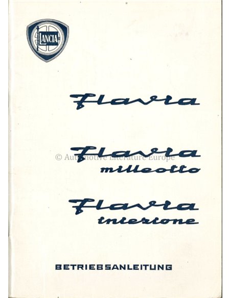 1967 LANCIA FLAVIA SEDAN OWNERS MANUAL GERMAN