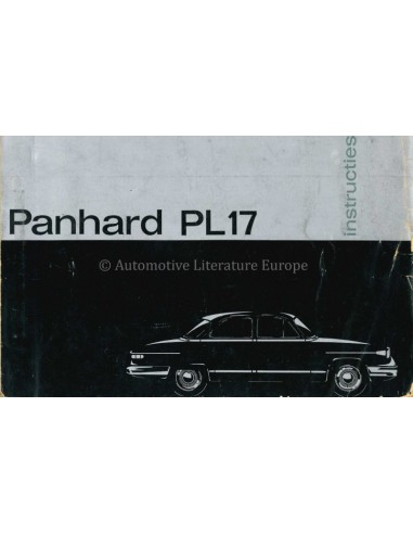 1963 PANHARD PL 17 OWNERS MANUAL DUTCH