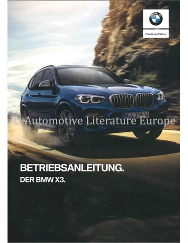 2018 BMW X3 INSTRUCTIEBOEKJE DUITS