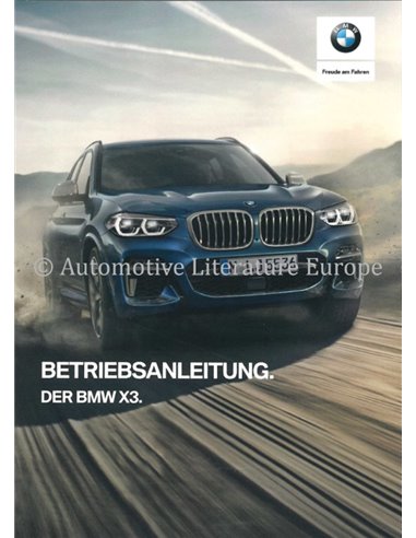 2019 BMW X3 BETRIEBSANLEITUNG DEUTSCH
