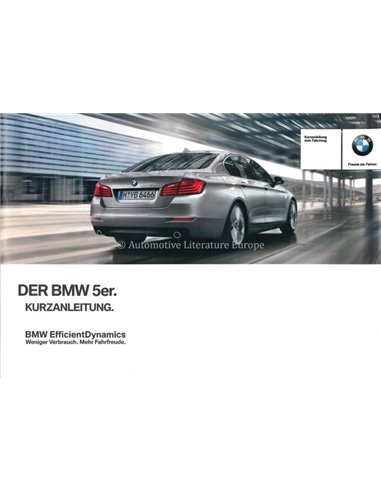 2013 BMW 5 SERIES QUICK REFERENCE GUIDE GERMAN
