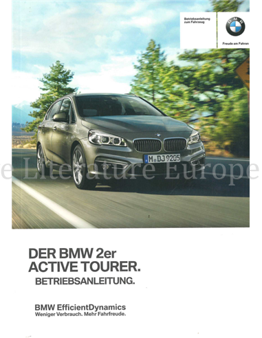 2016 BMW 2 SERIE ACTIVE TOURER F45 INSTRUCTIEBOEKJE NEDERLANDS