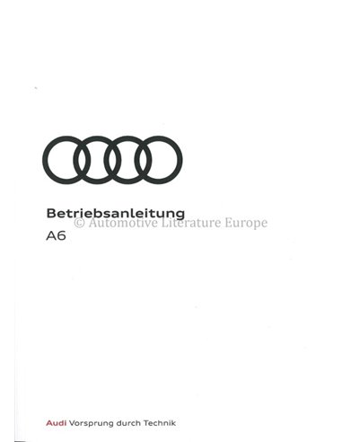 2018 AUDI A6 OWNERS MANUAL HANDBOOK GERMAN