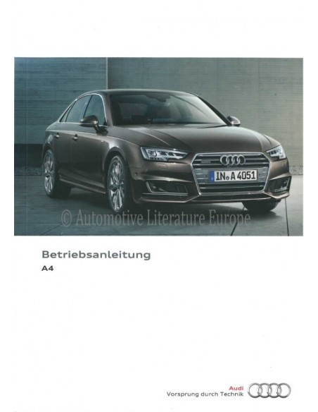 2016 AUDI A4 INSTRUCTIEBOEKJE DUITS