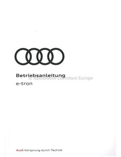 2018 AUDI E-TRON BETRIEBSANLEITUNG DEUTSCH