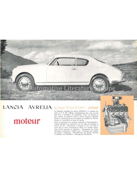 1955 LANCIA AURELIA GRAN TURISMO 2500 BROCHURE FRANS