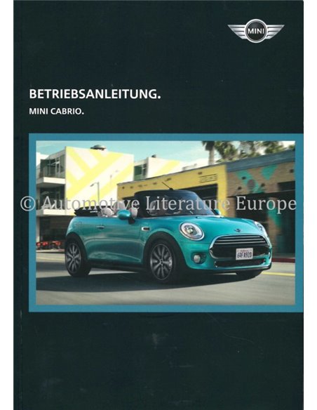 2016 MINI CABRIO OWNER'S MANUAL GERMAN