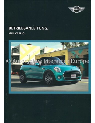 2016 MINI CABRIO BETRIEBSANLEITUNG DEUTSCH