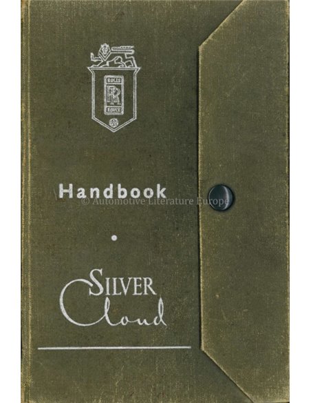 1956 ROLLS ROYCE SILVER CLOUD I OWNERS MANUAL ENGLISH