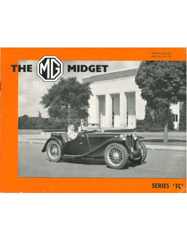 1949 MG MIDGET TC BROCHURE ENGLISH