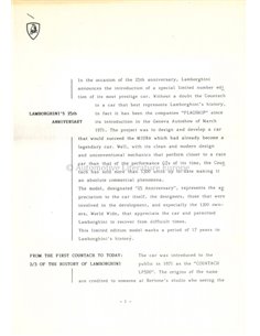 LAMBORGHINI COUNTACH 25TH ANNIVERSARY PRESSEMAPPE 19 ENGLISCH 2