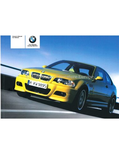 2002 BMW M3 CABRIOLET INSTRUCTIEBOEKJE ENGELS