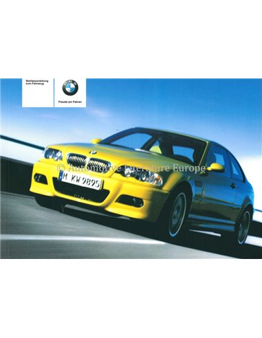2005 BMW M3 COUPE OWNERS MANUAL GERMAN