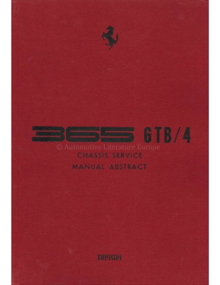 1971 FERRARI 365 GTB/4 CHASSIS SERVICE MANUAL ABSTRACT HANDBOOK 46/71
