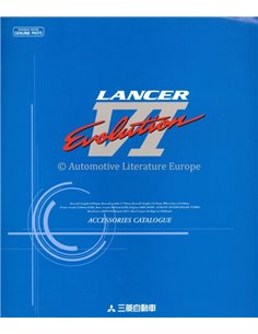 1999 MITSUBISHI LANCER EVOLUTION VI ACCESSORIES CATALOGUE PROSPEKT ENGLISCH