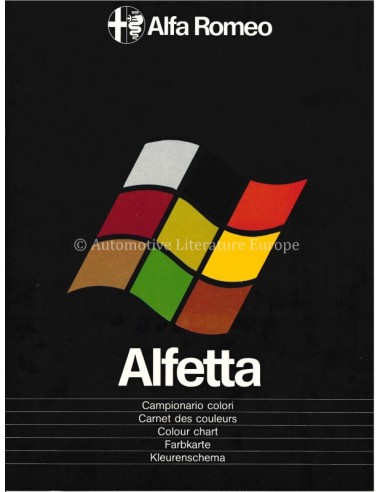 1979 ALFA ROMEO ALFETTA COLOUR CHART...