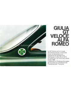 1967 ALFA ROMEO GIULIA GT VELOCE PROSPEKT FRANZÖSISCH