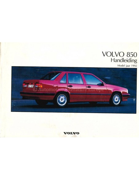 1992 VOLVO 850 BETRIEBSANLEITUNG NIEDERLÄNDISCH