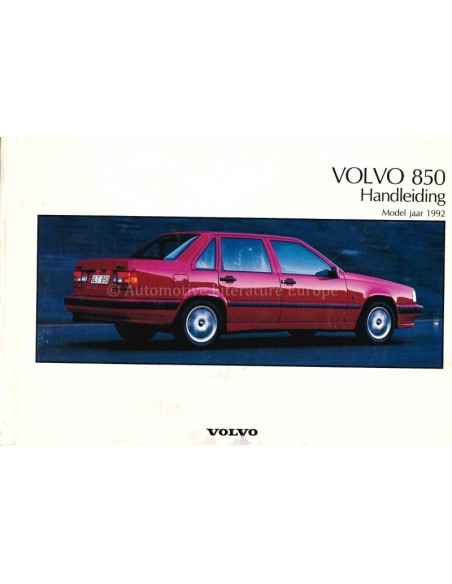 1992 VOLVO 850 OWNERS MANUAL DUTCH