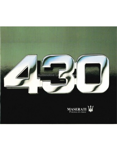 1988 MASERATI 430 BROCHURE FRANZÖSISCH