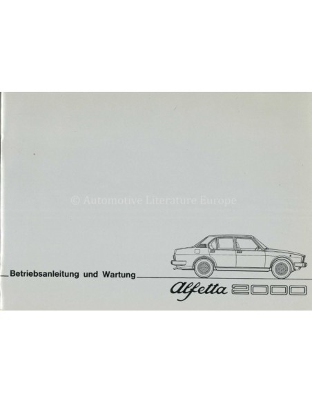 1977 ALFA ROMEO ALFETTA 2000 BETRIEBSANLEITUNG DEUTSCH
