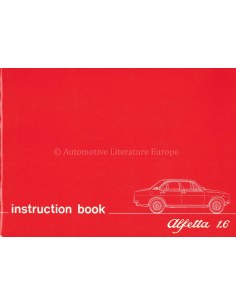 1975 ALFA ROMEO ALFETTA 1.6 BETRIEBSANLEITUNG ENGLISCH