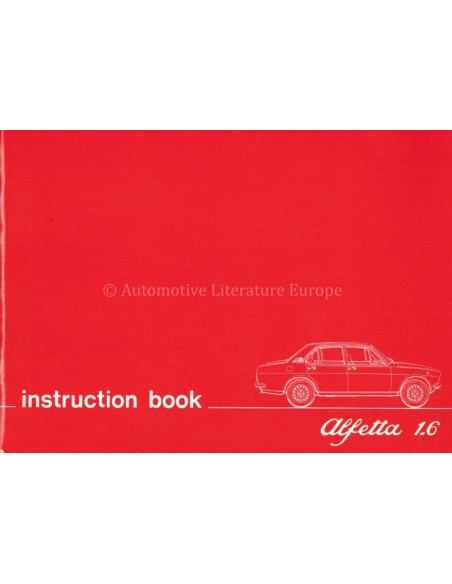 1975 ALFA ROMEO ALFETTA 1.6 INSTRUCTIEBOEKJE ENGELS