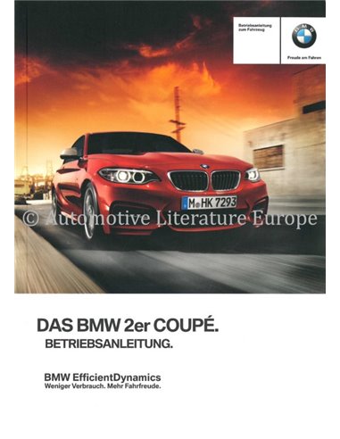 2016 BMW 2 SERIE COUPÉ INSTRUCTIEBOEKJE DUITS