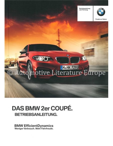 2016 BMW 2 SERIE COUPÉ INSTRUCTIEBOEKJE DUITS