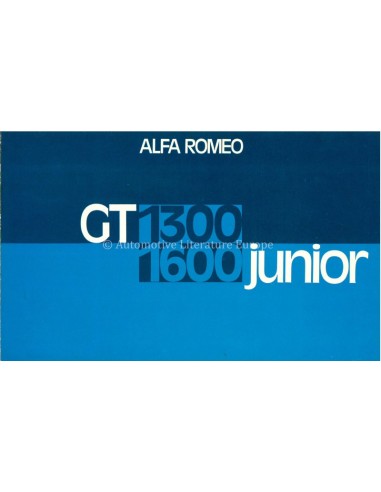 1974 ALFA ROMEO GT JUNIOR 1.3 / 1.6 BROCHURE DUTCH