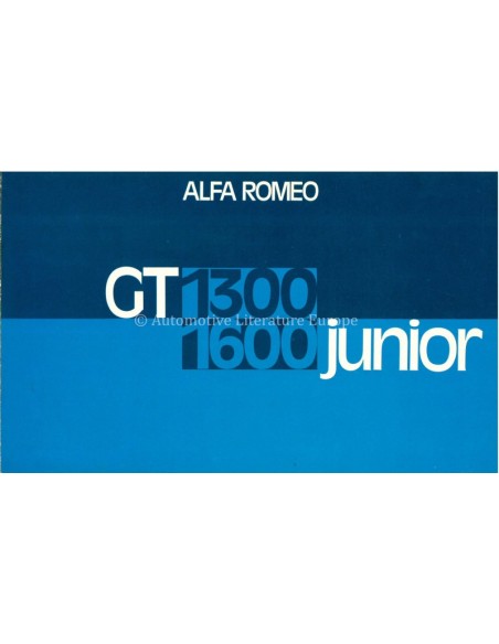 1976 ALFA ROMEO GT JUNIOR 1.3 & 1.6 BROCHURE DUTCH