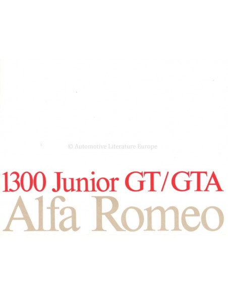 1970 ALFA ROMEO 1300 JUNIOR GT / GTA BROCHURE NEDERLANDS